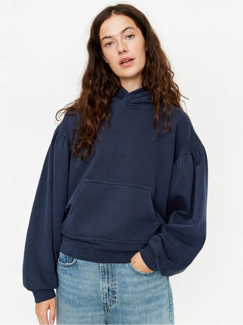 Levi's Made & Crafted Shirring Hoodie - Navy, Small, Never worn